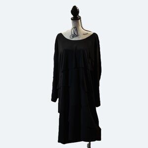 COPY - Lori Michaels Collection Black Tiered Long Sleeve Dress Elegant size 3XL
